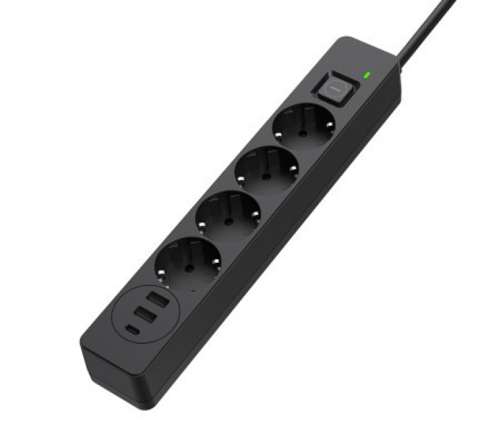 Мережевий фільтр живлення ColorWay CW-CHE432PDB, 4 розетки/3USB 2M (CW-CHE432PDB)