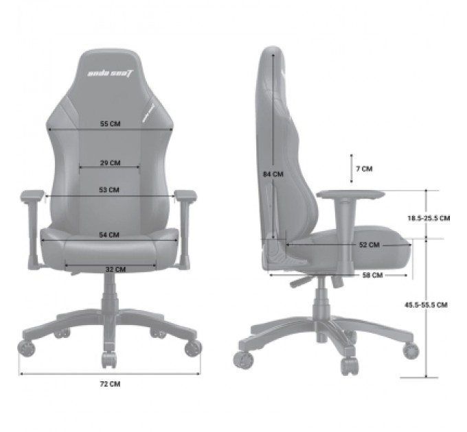 Anda Seat Крісло ігрове Anda Seat Luna Fabric Size L Grey (AD18-44-G-F)