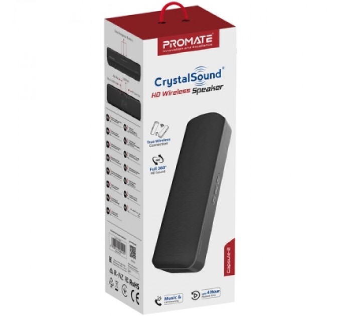 Promate Акустична система Promate Capsule-2 Black (capsule-2.black)