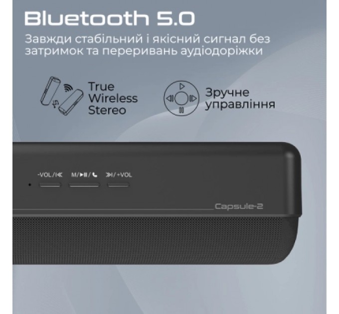 Promate Акустична система Promate Capsule-2 Black (capsule-2.black)