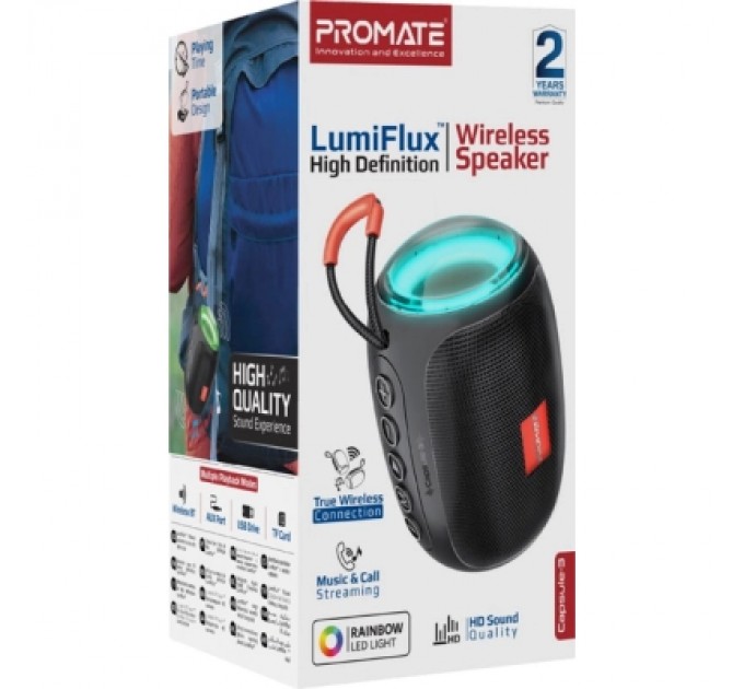 Promate Акустична система Promate Capsule-3 Black (capsule-3.black)