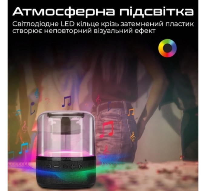 Promate Акустична система Promate Glitz-L Black (glitz-l.black)