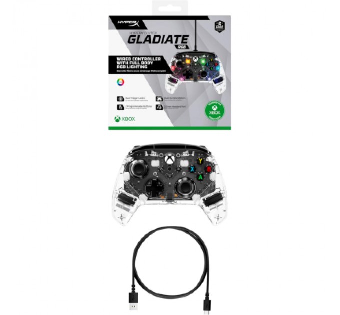HyperX Геймпад HyperX Clutch Gladiate RGB for PC/Xbox Clear (7D6H2AA)