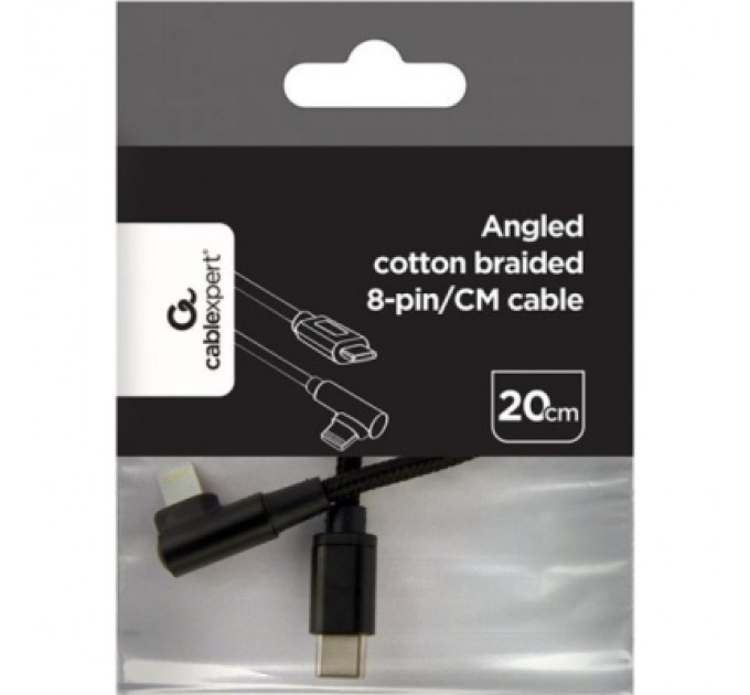 Дата кабель USB-C to Lightning 0,2m angle Cablexpert (CC-USB2-CMLML-0.2M)
