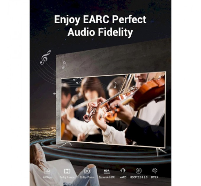 Vention Кабель мультимедійний HDMI to HDMI 1.5m V2.1 8K 60Hz PVC Vention (AANBG)