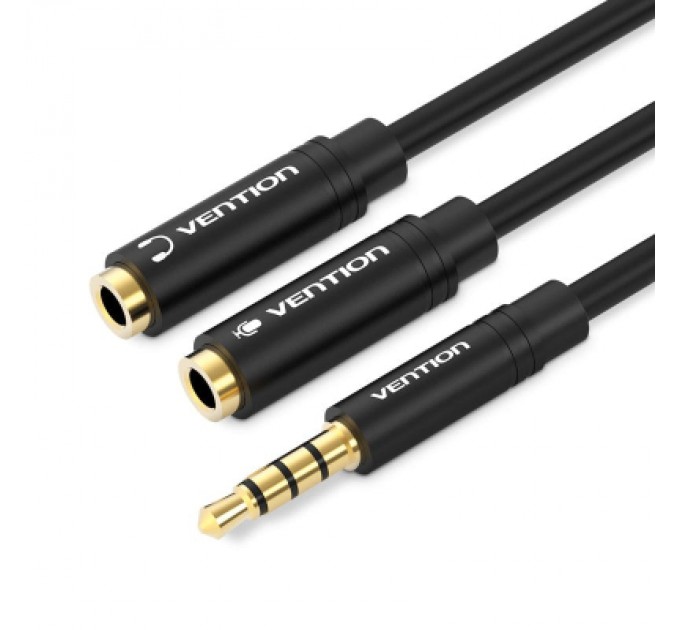 Vention Кабель мультимедійний Jack 3.5mm 4pin M to 2X 3.5mm F Vention (BBVBY)