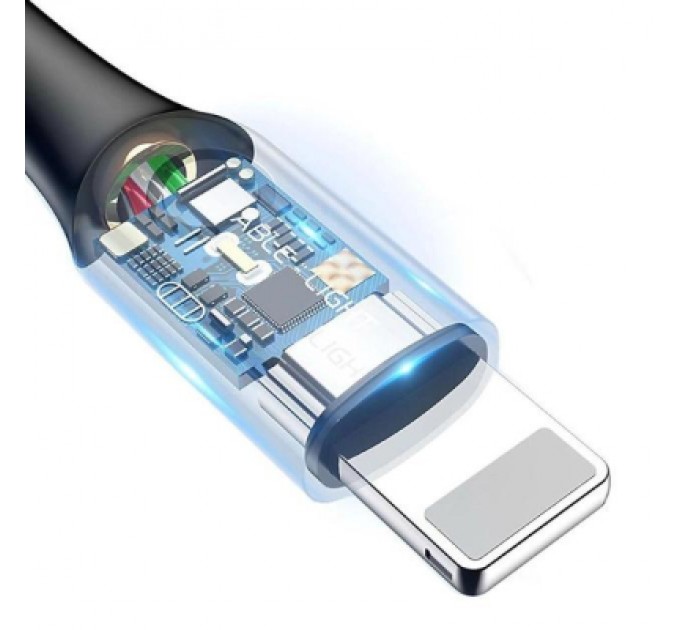Baseus Дата кабель USB 2.0 AM to Lightning C-shaped Light Intelligent power-off Red Baseus (CALCD-09)