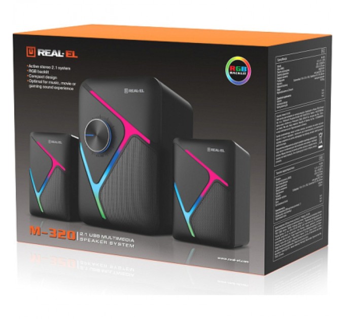 REAL-EL Акустична система REAL-EL M-320 Black (EL121300014)