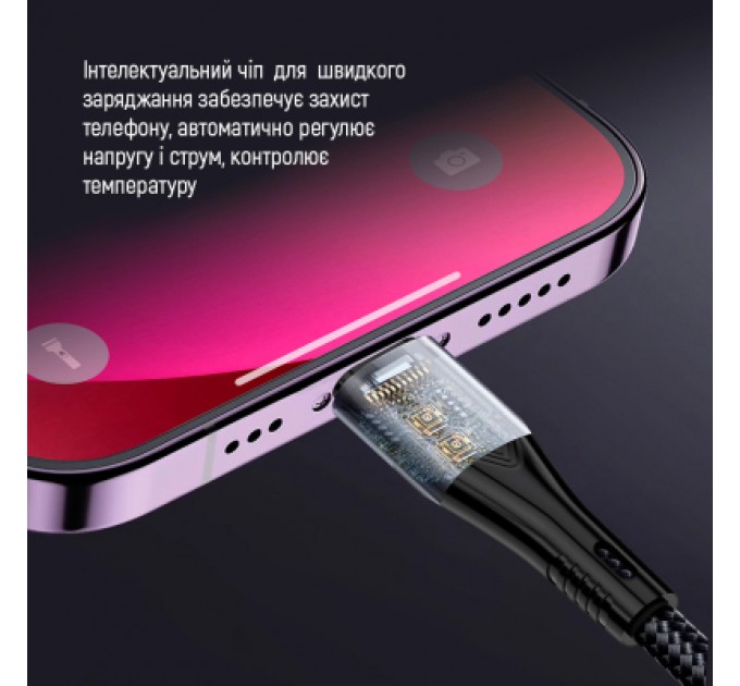 Дата кабель USB 2.0 AM to Lightning + Micro 5P + Type-C 1.2m 3.0A (PD60W data) Black ColorWay (CW-CBPDU3060-BK)