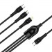 Дата кабель USB 2.0 AM to Lightning + Micro 5P + Type-C 1.2m 3.0A (PD60W data) Black ColorWay (CW-CBPDU3060-BK)