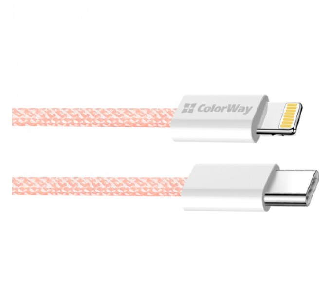 ColorWay Дата кабель USB-C to Lightning 1.0m 27W pink ColorWay (CW-CBPDCL061-P)