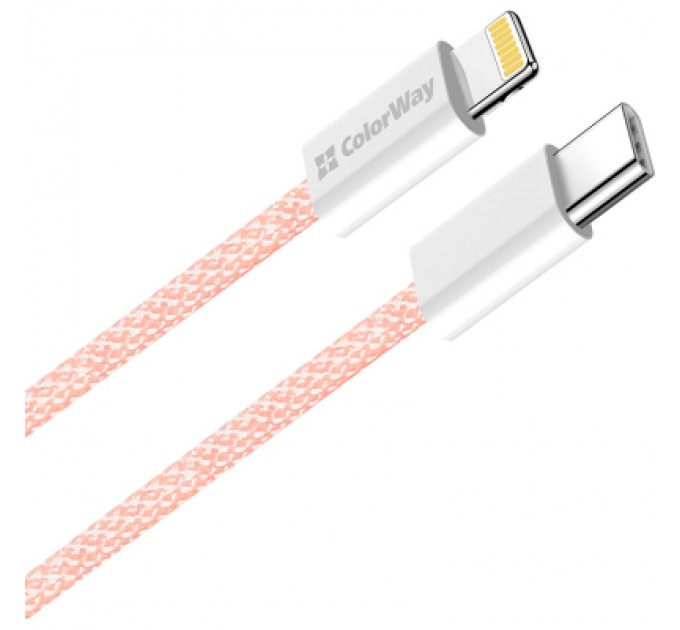 ColorWay Дата кабель USB-C to Lightning 1.0m 27W pink ColorWay (CW-CBPDCL061-P)