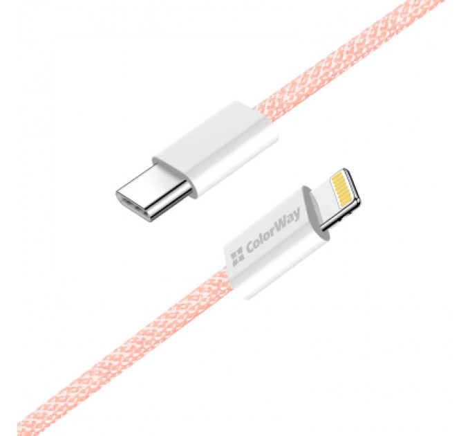 ColorWay Дата кабель USB-C to Lightning 1.0m 27W pink ColorWay (CW-CBPDCL061-P)