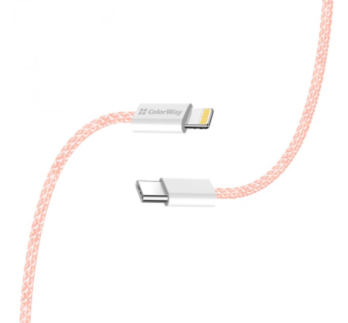 ColorWay Дата кабель USB-C to Lightning 1.0m 27W pink ColorWay (CW-CBPDCL061-P)