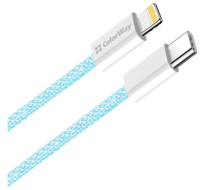 ColorWay Дата кабель USB-C to Lightning 1.0m 27W blue ColorWay (CW-CBPDCL061-BL)