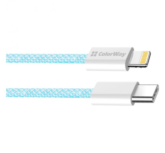 ColorWay Дата кабель USB-C to Lightning 1.0m 27W blue ColorWay (CW-CBPDCL061-BL)