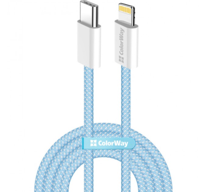 ColorWay Дата кабель USB-C to Lightning 1.0m 27W blue ColorWay (CW-CBPDCL061-BL)