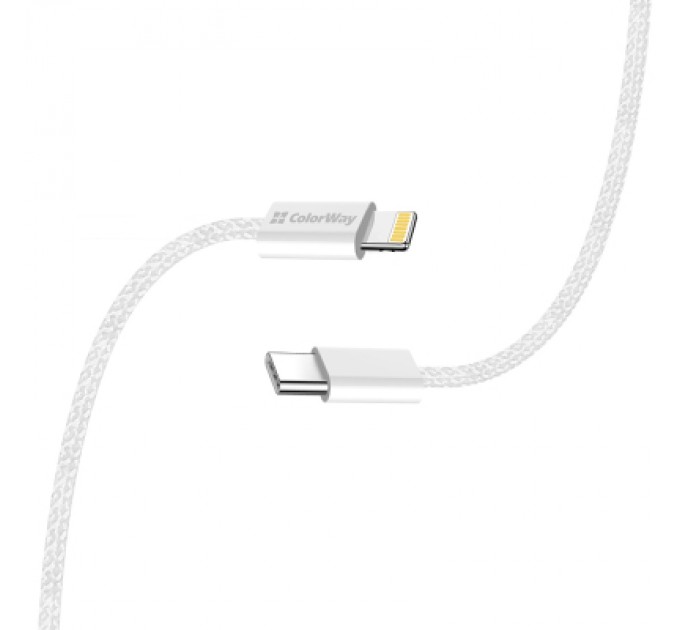 ColorWay Дата кабель USB-C to Lightning 1.0m 27W grey ColorWay (CW-CBPDCL061-GR)