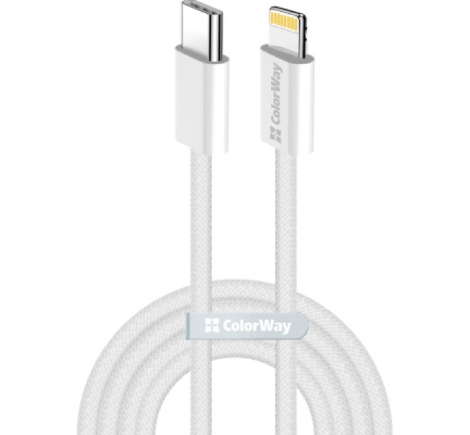 ColorWay Дата кабель USB-C to Lightning 1.0m 27W grey ColorWay (CW-CBPDCL061-GR)