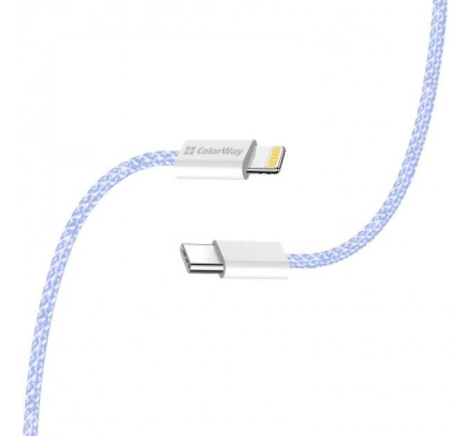 Дата кабель USB-C to Lightning 1.0m 27W purple ColorWay (CW-CBPDCL061-PU)