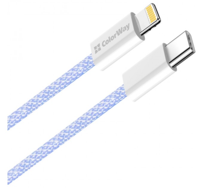 Дата кабель USB-C to Lightning 1.0m 27W purple ColorWay (CW-CBPDCL061-PU)