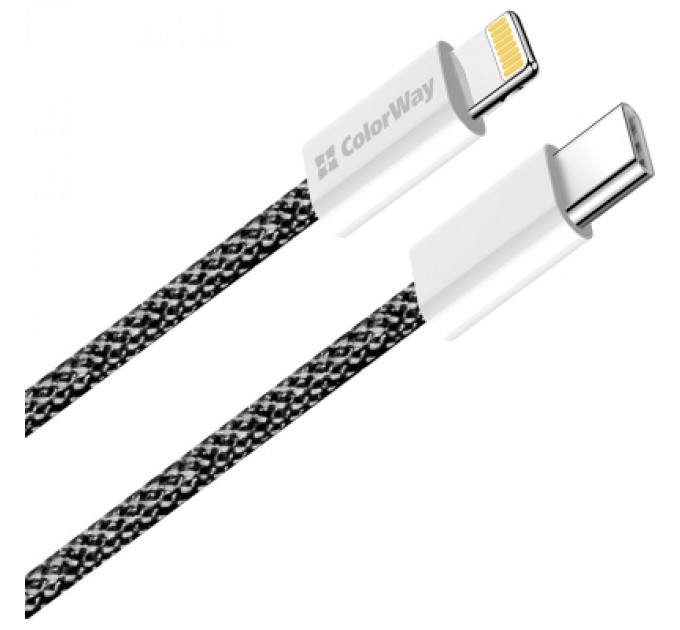 ColorWay Дата кабель USB-C to Lightning 1.0m 27W black ColorWay (CW-CBPDCL061-BK)
