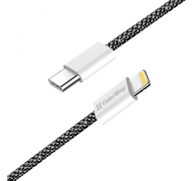 ColorWay Дата кабель USB-C to Lightning 1.0m 27W black ColorWay (CW-CBPDCL061-BK)