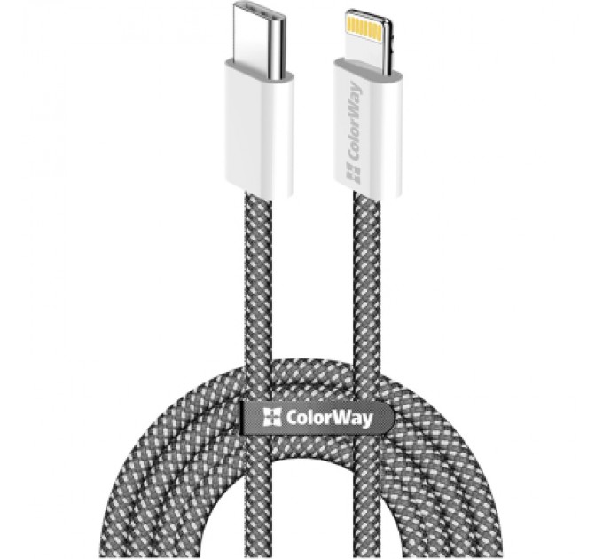 ColorWay Дата кабель USB-C to Lightning 1.0m 27W black ColorWay (CW-CBPDCL061-BK)