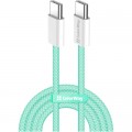 Дата кабель USB-C to USB-C 1.0m 60W 3.0А green ColorWay (CW-CBPDCC061-G)