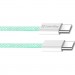 Дата кабель USB-C to USB-C 1.0m 60W 3.0А green ColorWay (CW-CBPDCC061-G)