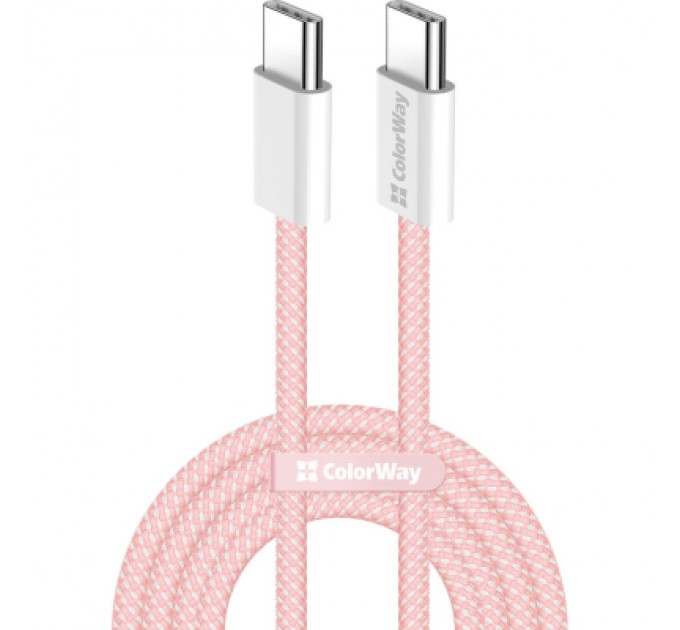 Дата кабель USB-C to USB-C 1.0m 60W 3.0А pink ColorWay (CW-CBPDCC061-P)