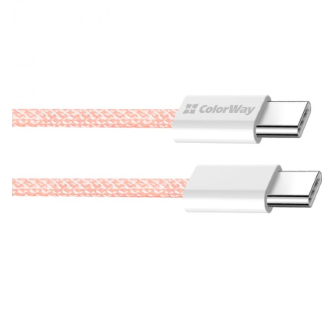 Дата кабель USB-C to USB-C 1.0m 60W 3.0А pink ColorWay (CW-CBPDCC061-P)
