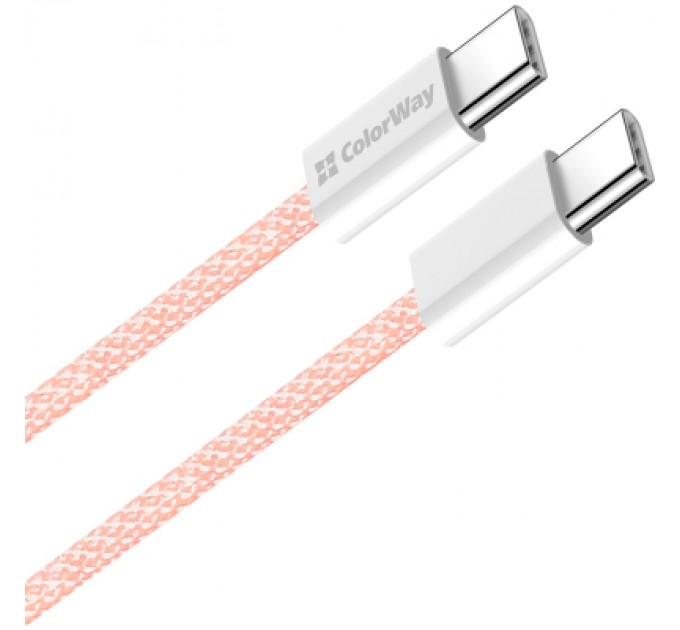 Дата кабель USB-C to USB-C 1.0m 60W 3.0А pink ColorWay (CW-CBPDCC061-P)