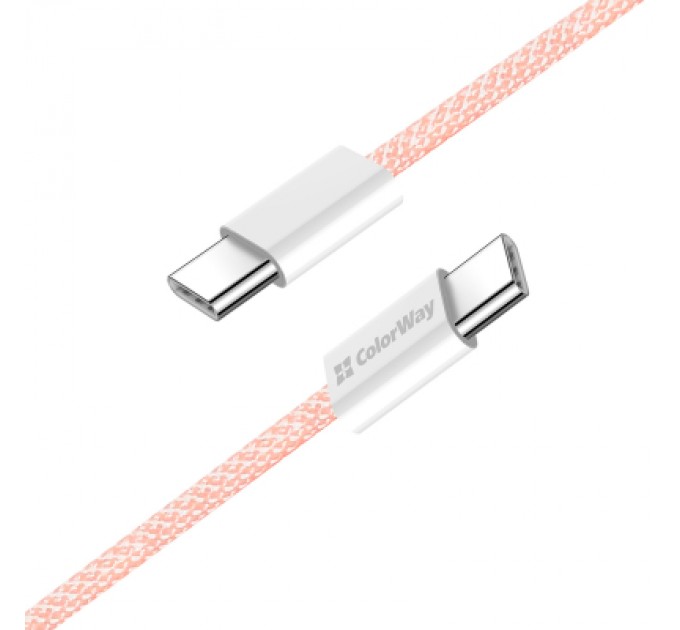 Дата кабель USB-C to USB-C 1.0m 60W 3.0А pink ColorWay (CW-CBPDCC061-P)