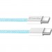 Дата кабель USB-C to USB-C 1.0m 60W 3.0А blue ColorWay (CW-CBPDCC061-BL)