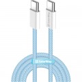 Дата кабель USB-C to USB-C 1.0m 60W 3.0А blue ColorWay (CW-CBPDCC061-BL)