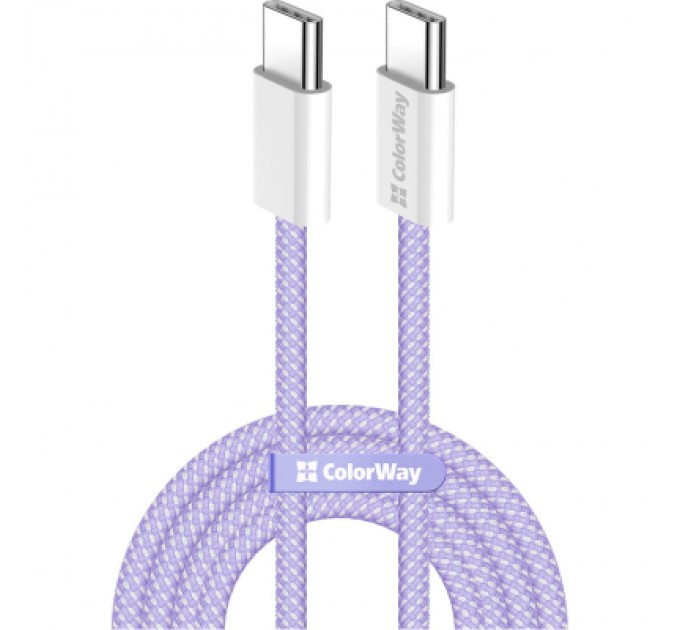 ColorWay Дата кабель USB-C to USB-C 1.0m 60W 3.0А purple ColorWay (CW-CBPDCC061-PU)