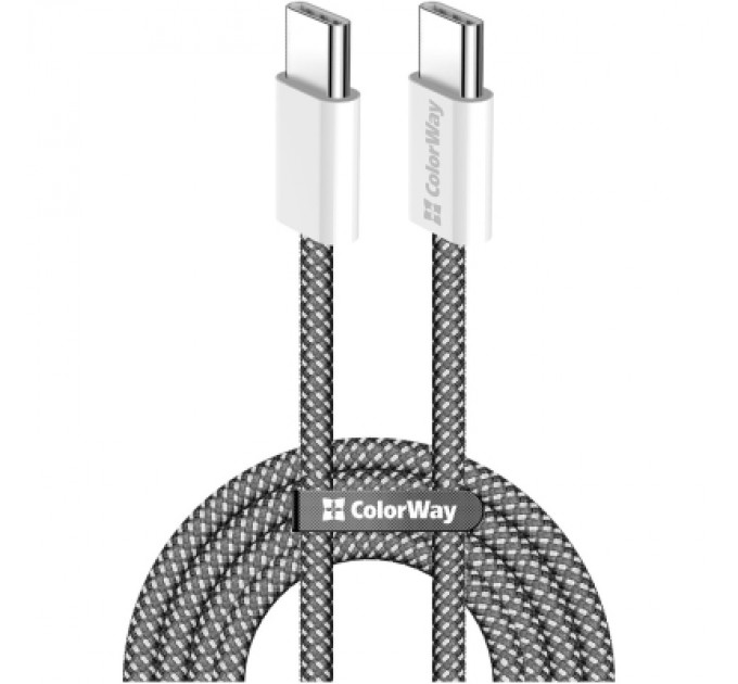 ColorWay Дата кабель USB-C to USB-C 1.0m 60W 3.0А black ColorWay (CW-CBPDCC061-BK)