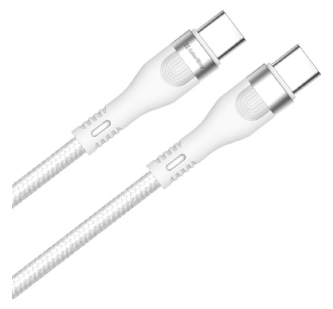 ColorWay Дата кабель USB-C to USB-C 1.0m (PD Fast Charging 240W) 5А white ColorWay (CW-CBPDCC065-WT)