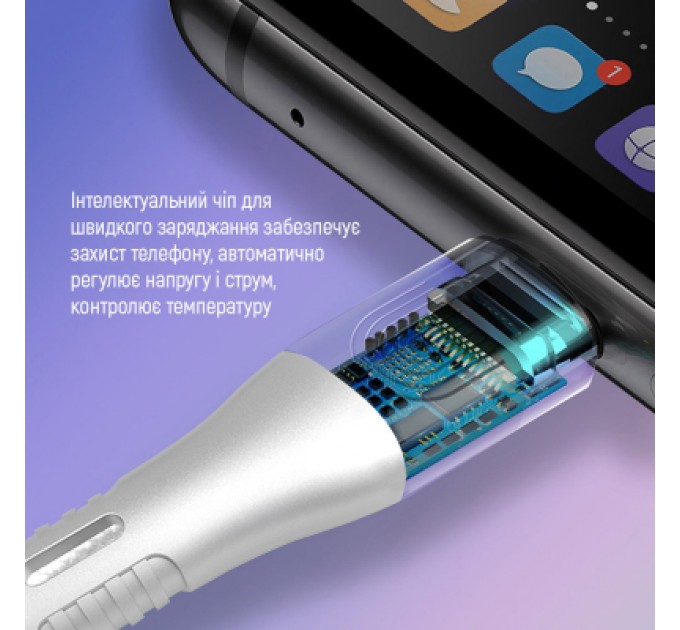 ColorWay Дата кабель USB-C to USB-C 1.0m (PD Fast Charging 240W) 5А white ColorWay (CW-CBPDCC065-WT)