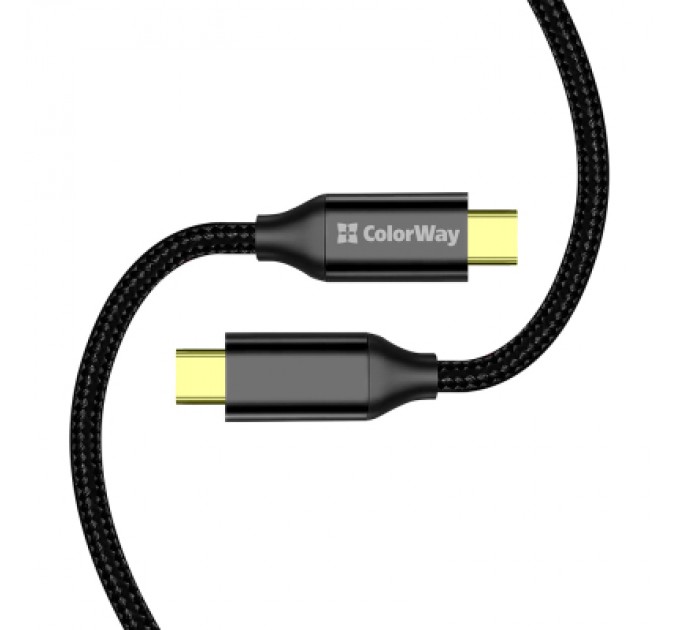 Дата кабель USB-C to USB-C 1.0m USB3.2 (20Gbps 4K PD100W) Gen2 5А black ColorWay (CW-CBPDCC062-BK)