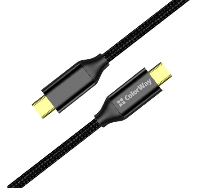 Дата кабель USB-C to USB-C 1.0m USB3.2 (20Gbps 4K PD100W) Gen2 5А black ColorWay (CW-CBPDCC062-BK)