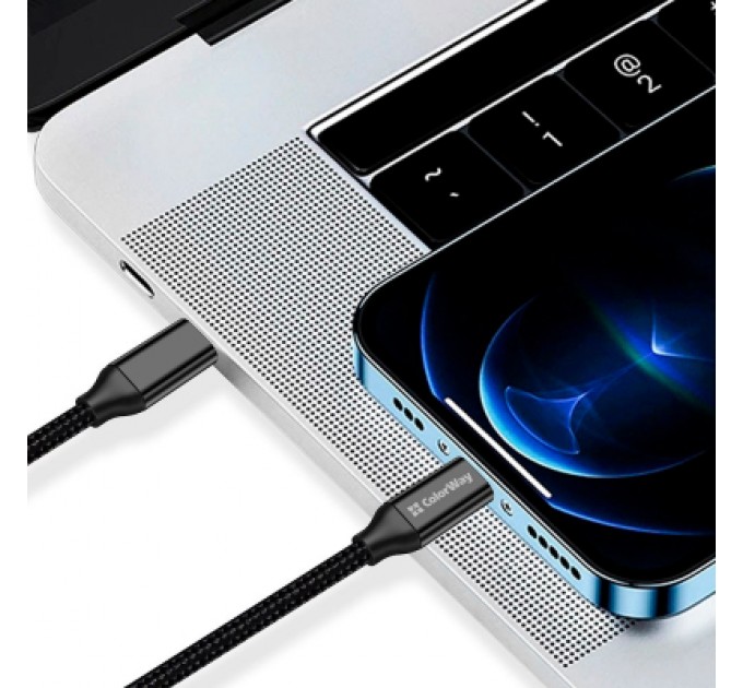 Дата кабель USB-C to USB-C 1.0m USB3.2 (20Gbps 4K PD100W) Gen2 5А black ColorWay (CW-CBPDCC062-BK)