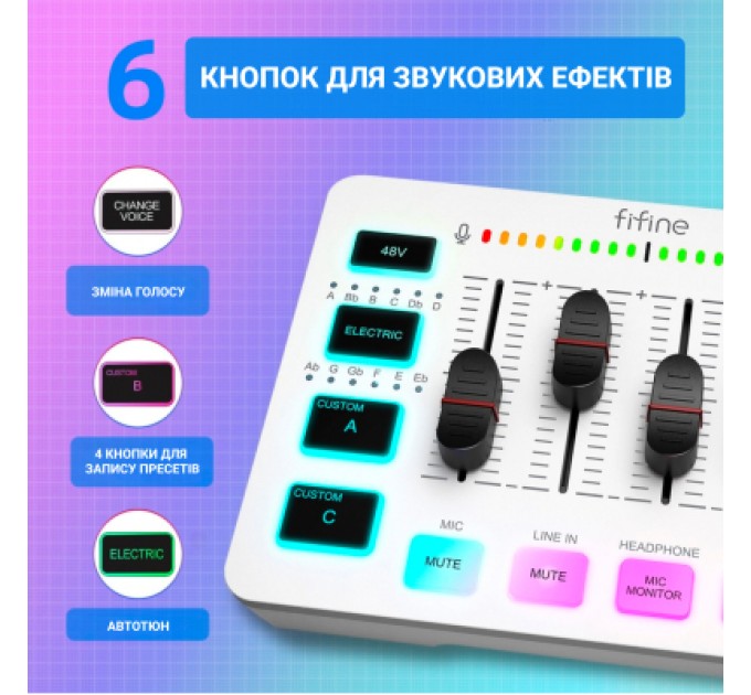 Fifine Мікшерний пульт Fifine SC3W