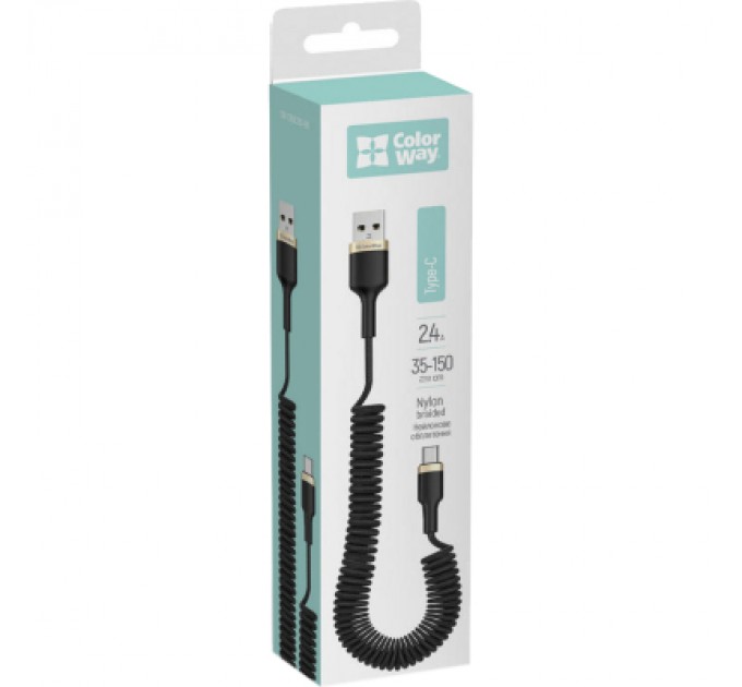 ColorWay Дата кабель USB 2.0 AM to Type-C 0.3m PVC ColorWay (CW-CBUC059-BK)