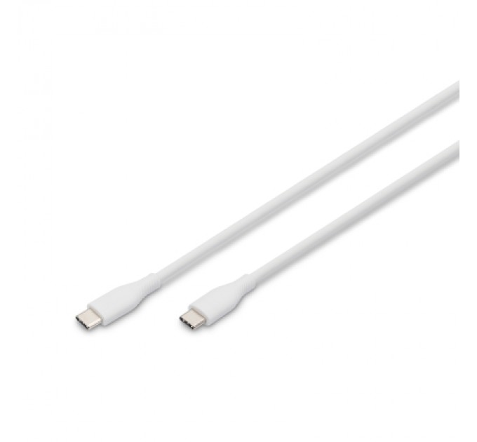 Дата кабель USB-C to USB-C 1.0m USB 2.0 60W silicone white Digitus (AK-300341-010-W)