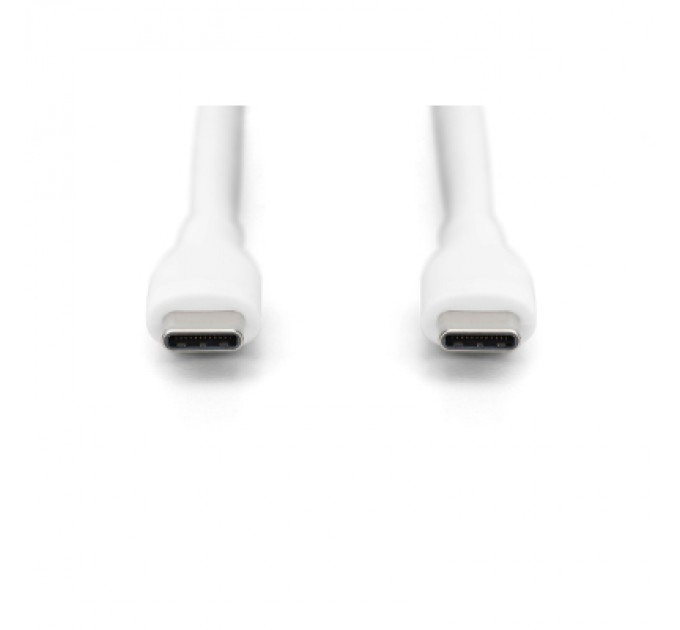 Дата кабель USB-C to USB-C 1.0m USB 2.0 60W silicone white Digitus (AK-300341-010-W)