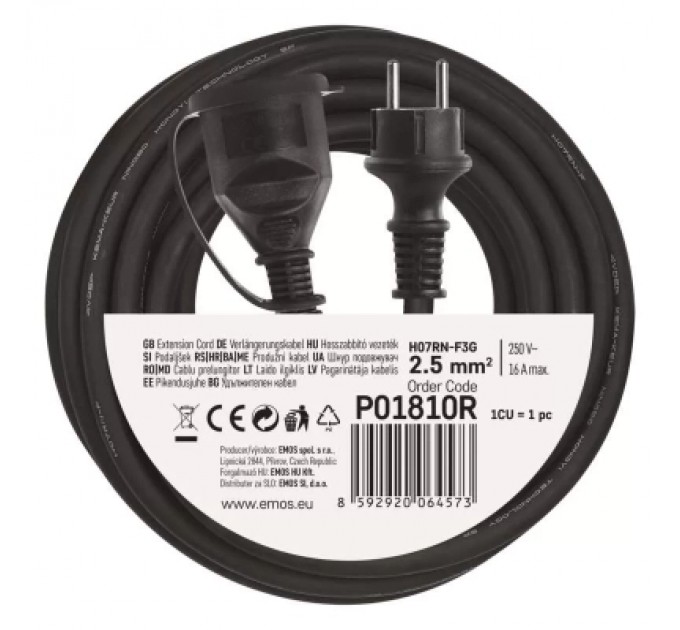 EMOS Мережевий подовжувач EMOS P01810R