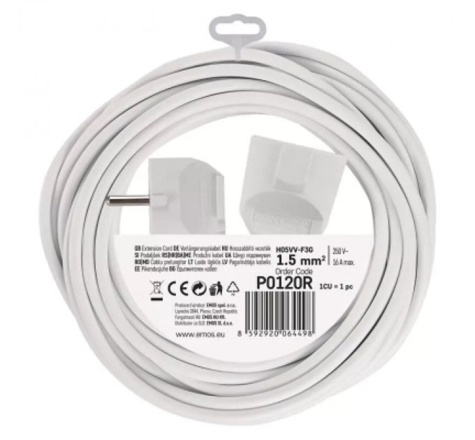 EMOS Мережевий подовжувач EMOS P0120R