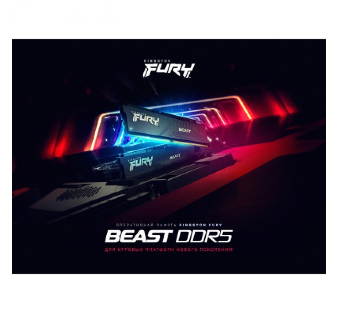 Модуль пам'яті для комп'ютера DDR5 16GB 5600 MHz Beast Black Kingston Fury (ex.HyperX) (KF556C40BB-16)